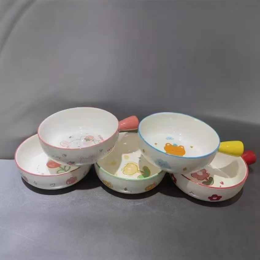 手柄锅-5色混发小花粉、小花绿、小花红、兔粉、小熊